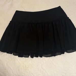 Banana Republic Elegant Black Ruffled Mini Skirt